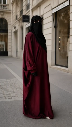 Abaya Aya Bordeaux