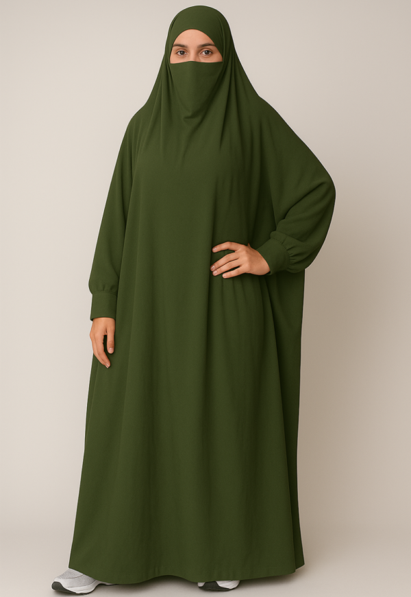 jilbab 1 pièce kaki