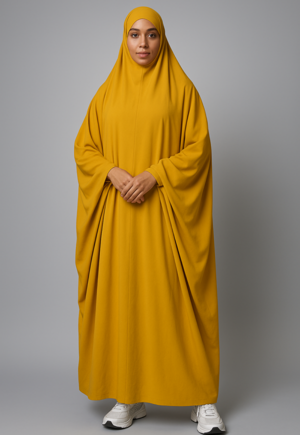 jilbab 1 pièce moutarde