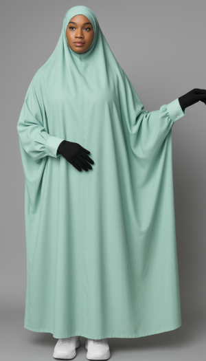 jilbab 1 pièce vert d'eau