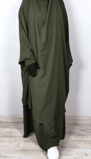 Jilbab deux pièces Kaki