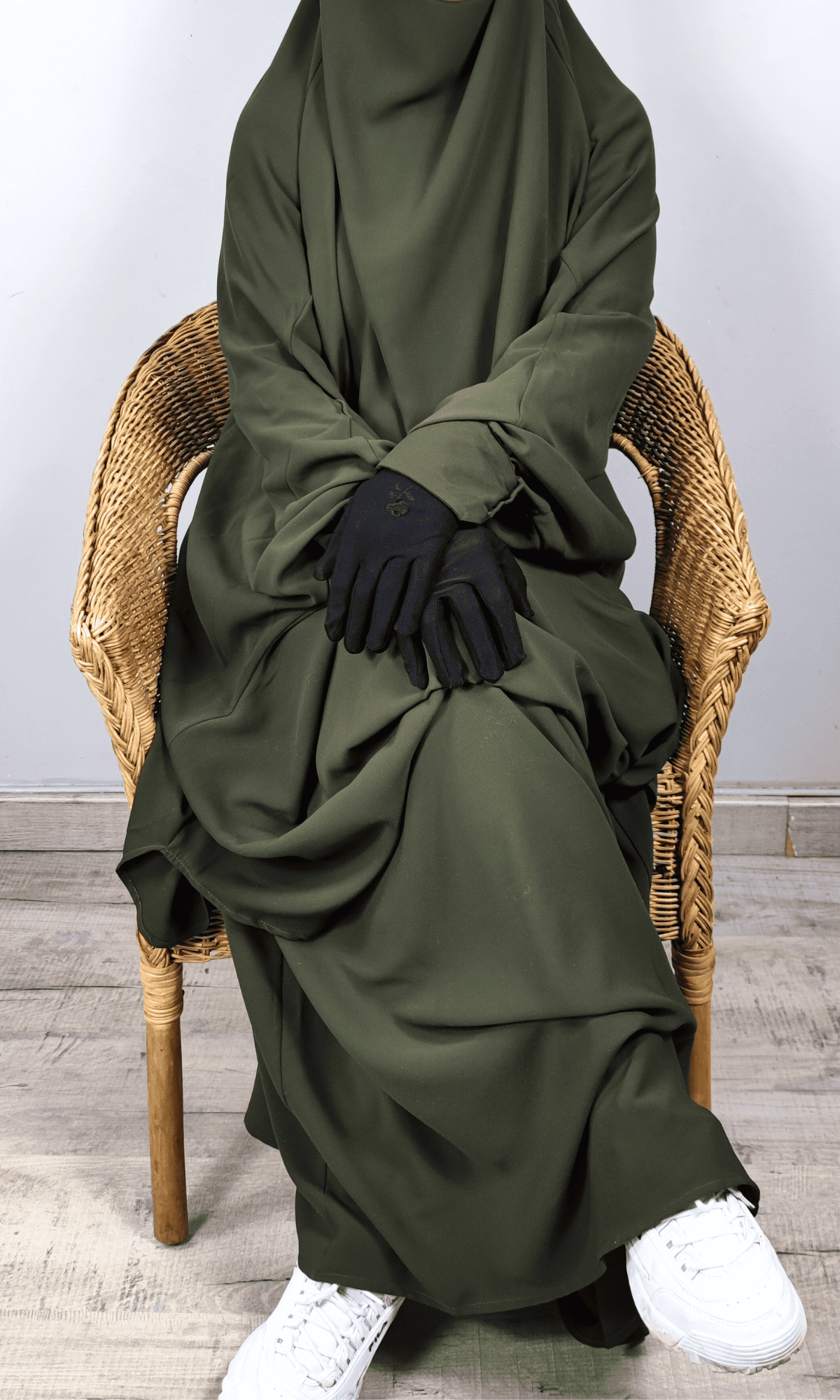 Jilbab deux pièces Kaki