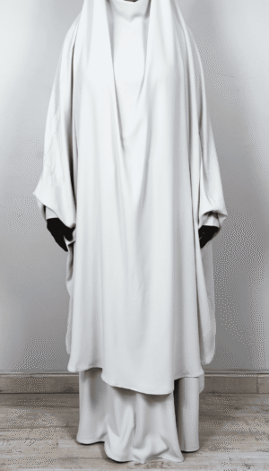 Jilbab deux pièces gris clair