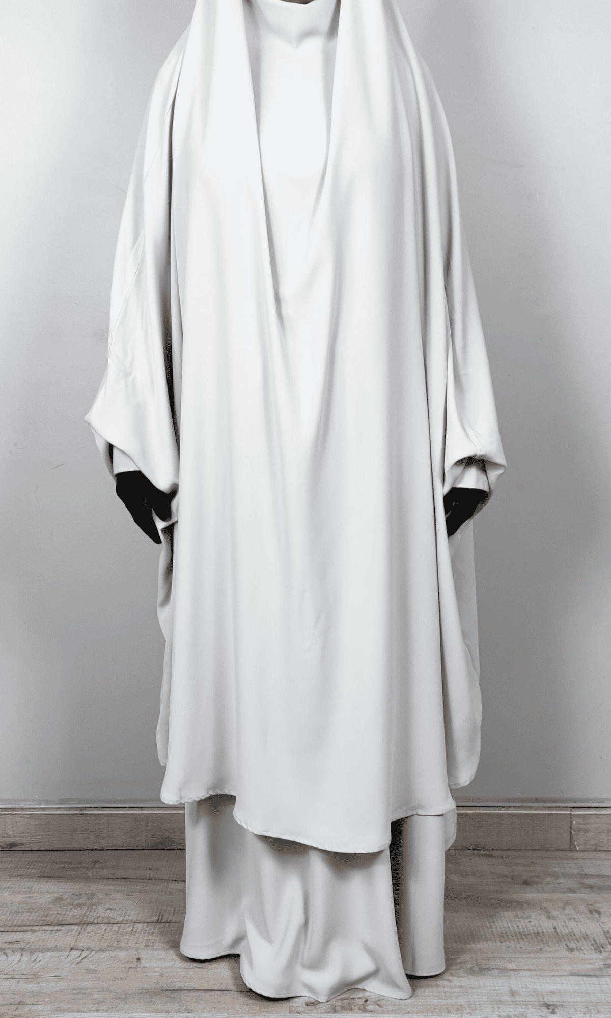 Jilbab deux pièces gris clair