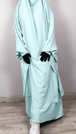 Jilbab deux pièces vert d'eau