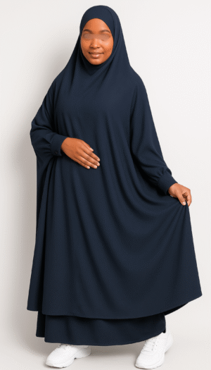 jilbab 2 pièces gris foncé