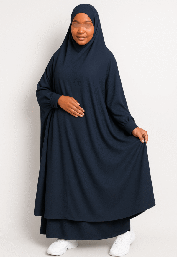 jilbab 2 pièces gris foncé