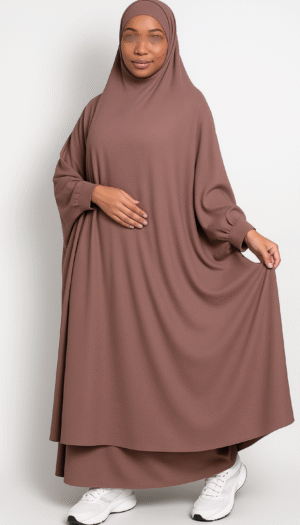jilbab 2 pièces parme