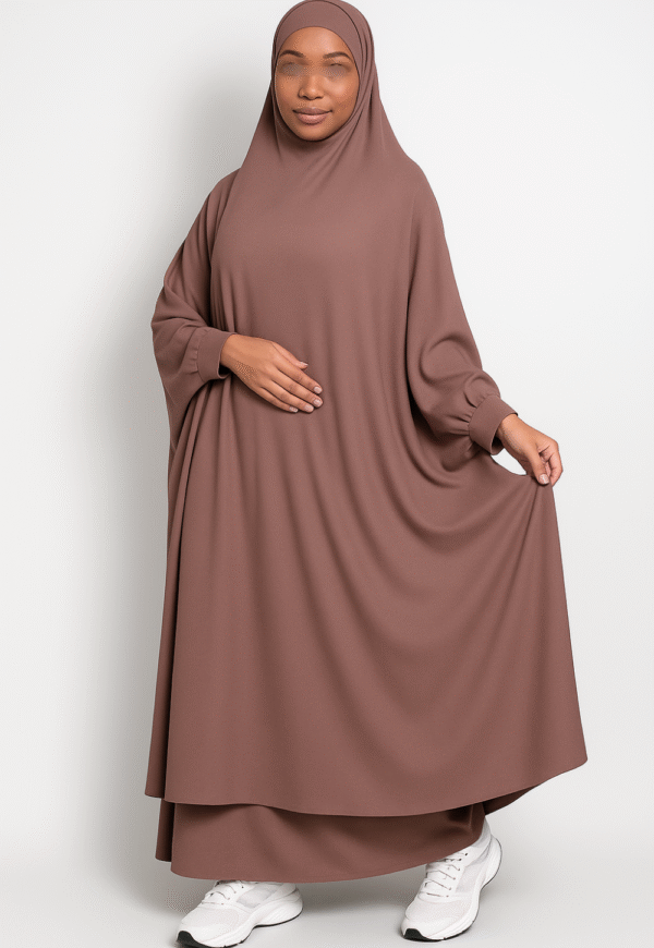 jilbab 2 pièces parme