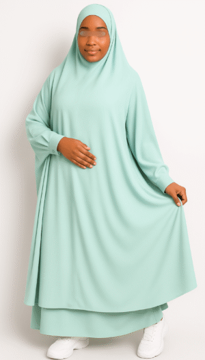 jilbab 2 pièces vert d'eau