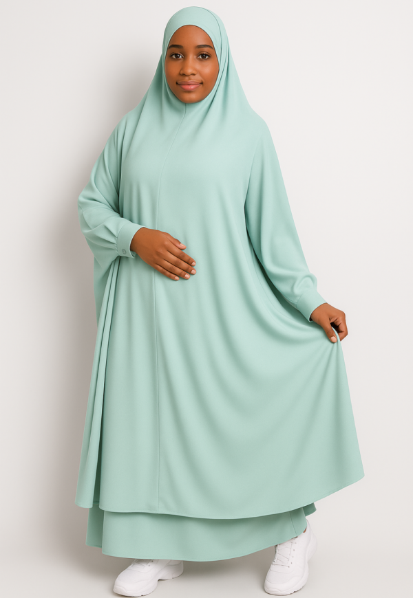 jilbab 2 pièces vert d'eau